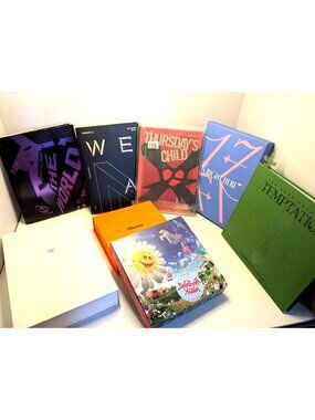 K-POP CD & Photobook Bundle Featuring BTS SEVENTEEN TXT MONSTA X Albums W/extras